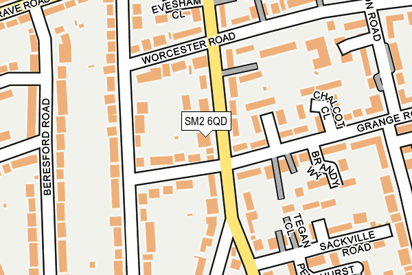 SM2 6QD map - OS OpenMap – Local (Ordnance Survey)