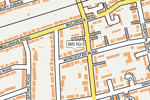 SM2 6QJ map - OS OpenMap – Local (Ordnance Survey)