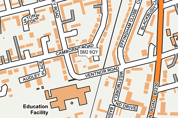 SM2 6QY map - OS OpenMap – Local (Ordnance Survey)