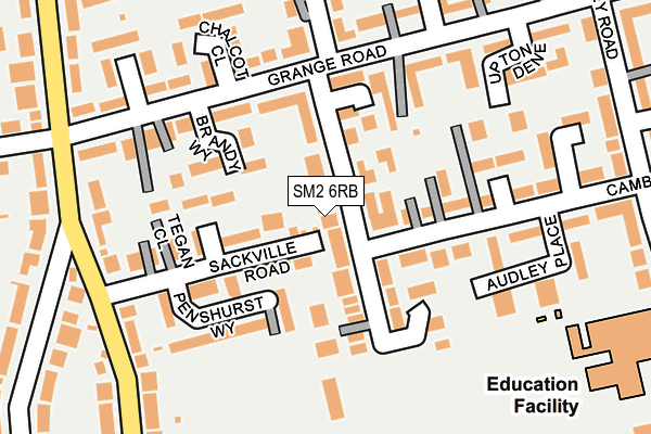 SM2 6RB map - OS OpenMap – Local (Ordnance Survey)