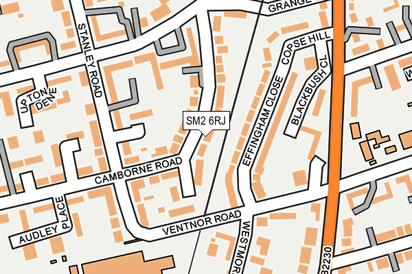 SM2 6RJ map - OS OpenMap – Local (Ordnance Survey)