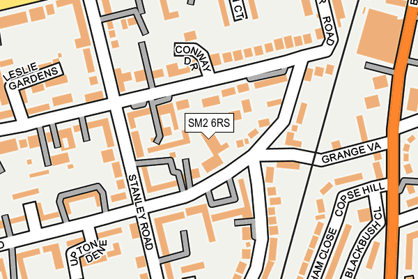 SM2 6RS map - OS OpenMap – Local (Ordnance Survey)