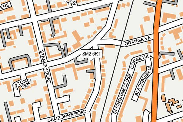 SM2 6RT map - OS OpenMap – Local (Ordnance Survey)