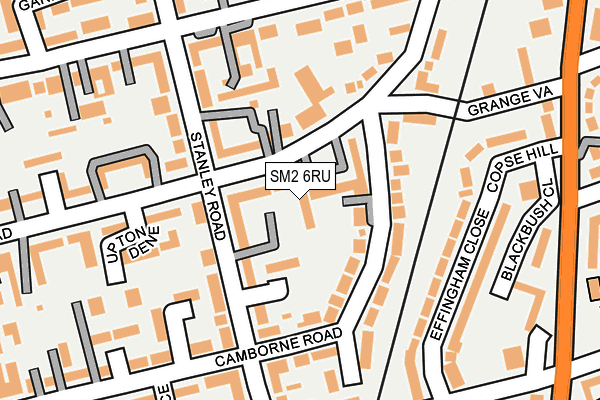 SM2 6RU map - OS OpenMap – Local (Ordnance Survey)
