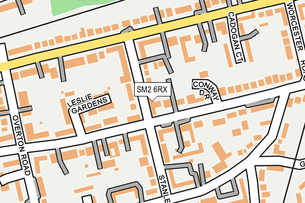 SM2 6RX map - OS OpenMap – Local (Ordnance Survey)