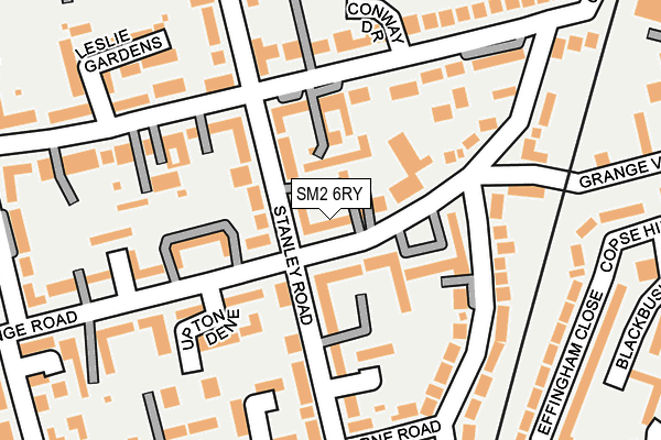 SM2 6RY map - OS OpenMap – Local (Ordnance Survey)