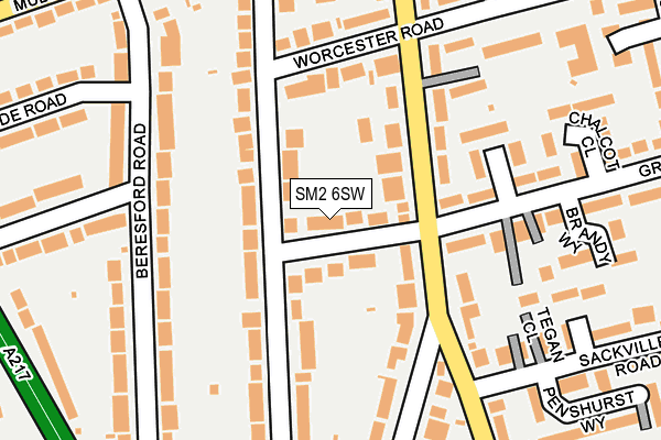 SM2 6SW map - OS OpenMap – Local (Ordnance Survey)