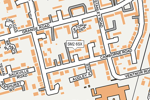 SM2 6SX map - OS OpenMap – Local (Ordnance Survey)