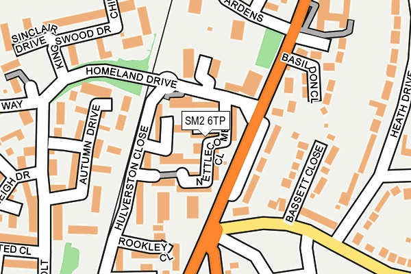 SM2 6TP map - OS OpenMap – Local (Ordnance Survey)