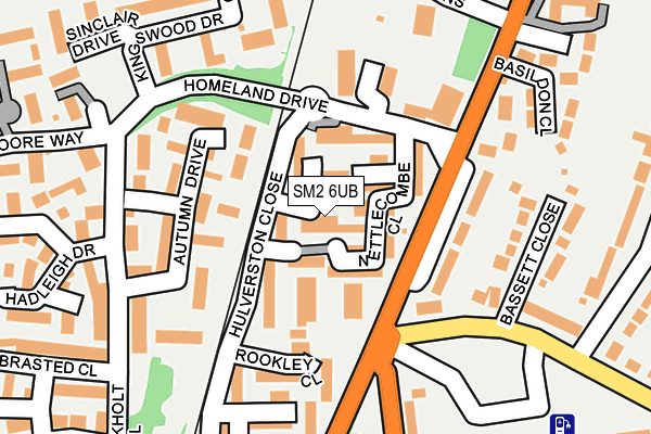 SM2 6UB map - OS OpenMap – Local (Ordnance Survey)