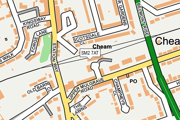 SM2 7AT map - OS OpenMap – Local (Ordnance Survey)