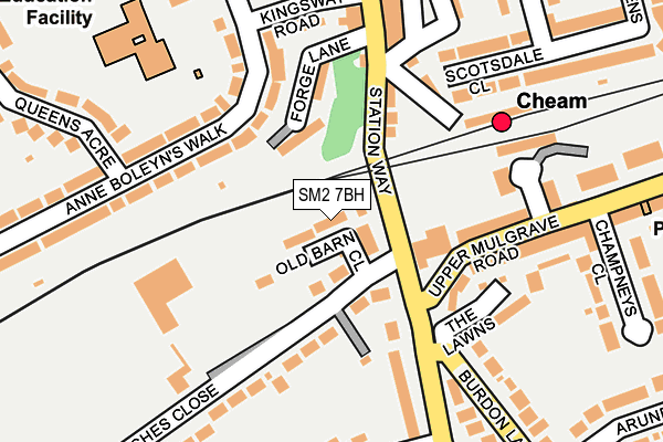 SM2 7BH map - OS OpenMap – Local (Ordnance Survey)