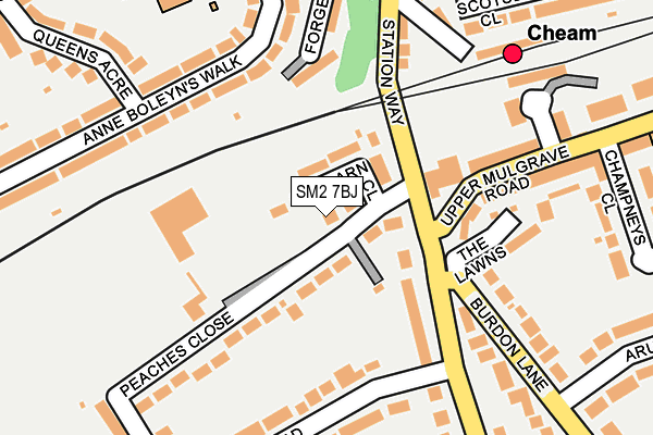 SM2 7BJ map - OS OpenMap – Local (Ordnance Survey)