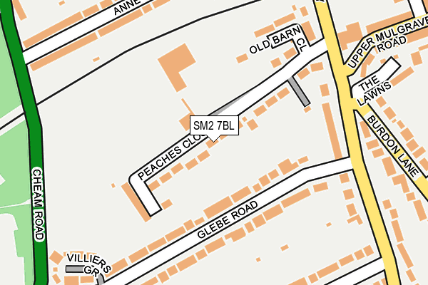 SM2 7BL map - OS OpenMap – Local (Ordnance Survey)
