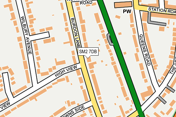 SM2 7DB map - OS OpenMap – Local (Ordnance Survey)