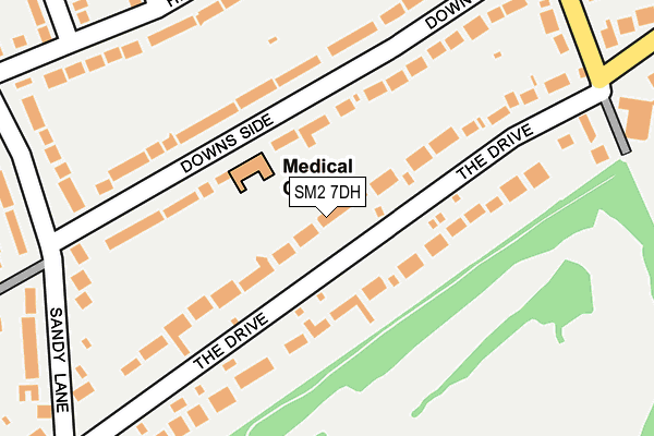 SM2 7DH map - OS OpenMap – Local (Ordnance Survey)
