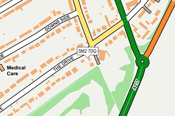 SM2 7DQ map - OS OpenMap – Local (Ordnance Survey)