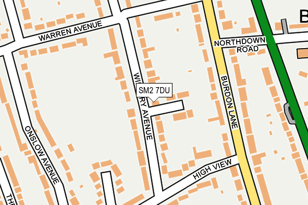 SM2 7DU map - OS OpenMap – Local (Ordnance Survey)