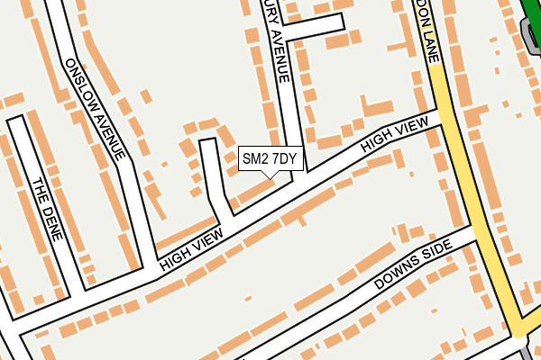 SM2 7DY map - OS OpenMap – Local (Ordnance Survey)