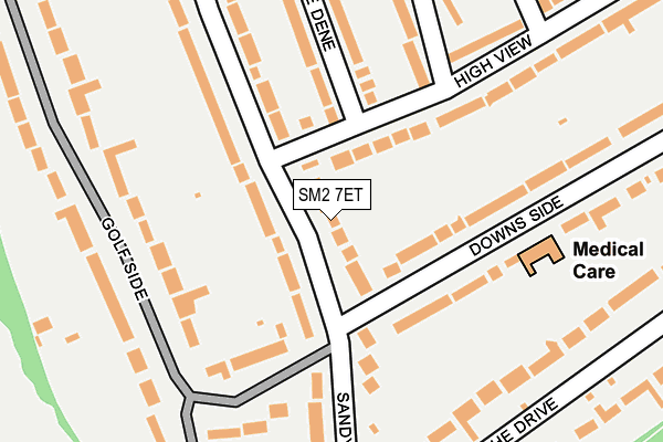 SM2 7ET map - OS OpenMap – Local (Ordnance Survey)