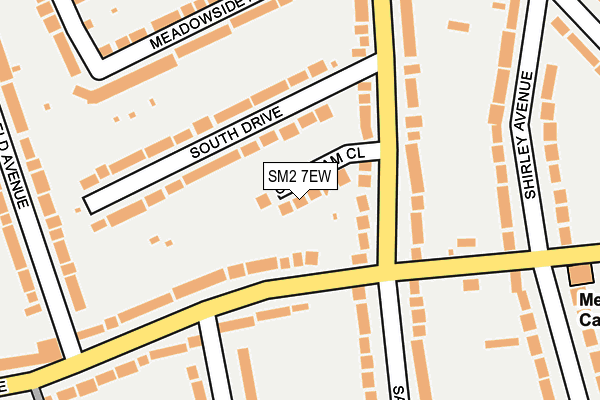 SM2 7EW map - OS OpenMap – Local (Ordnance Survey)