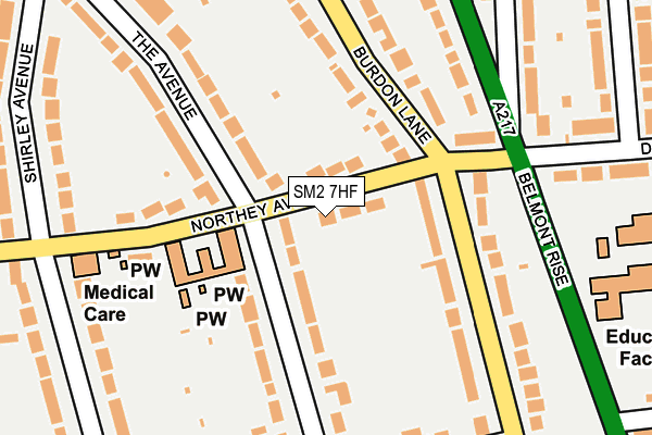 SM2 7HF map - OS OpenMap – Local (Ordnance Survey)
