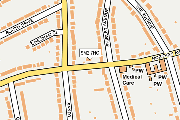 SM2 7HG map - OS OpenMap – Local (Ordnance Survey)