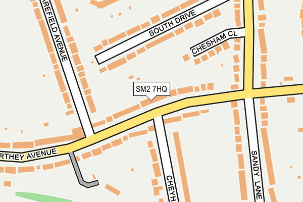 SM2 7HQ map - OS OpenMap – Local (Ordnance Survey)
