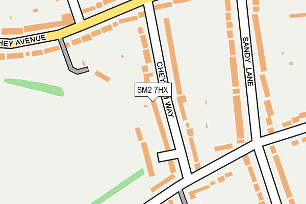 SM2 7HX map - OS OpenMap – Local (Ordnance Survey)