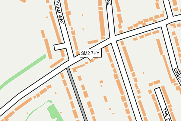 SM2 7HY map - OS OpenMap – Local (Ordnance Survey)