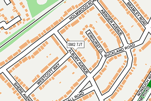 SM2 7JT map - OS OpenMap – Local (Ordnance Survey)