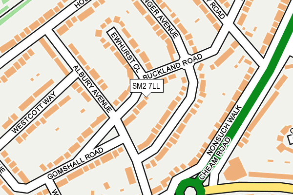 SM2 7LL map - OS OpenMap – Local (Ordnance Survey)