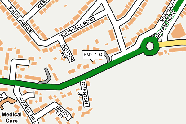 SM2 7LQ map - OS OpenMap – Local (Ordnance Survey)