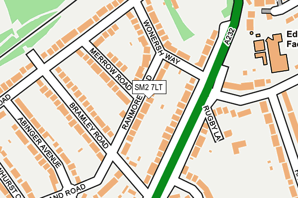 SM2 7LT map - OS OpenMap – Local (Ordnance Survey)