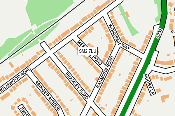 SM2 7LU map - OS OpenMap – Local (Ordnance Survey)