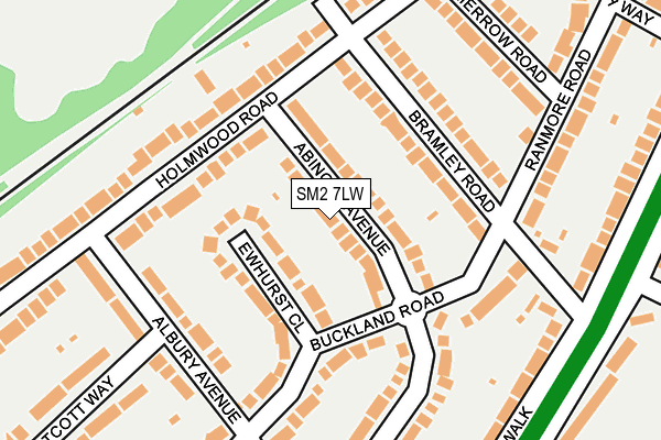 SM2 7LW map - OS OpenMap – Local (Ordnance Survey)