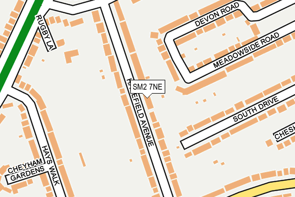 SM2 7NE map - OS OpenMap – Local (Ordnance Survey)