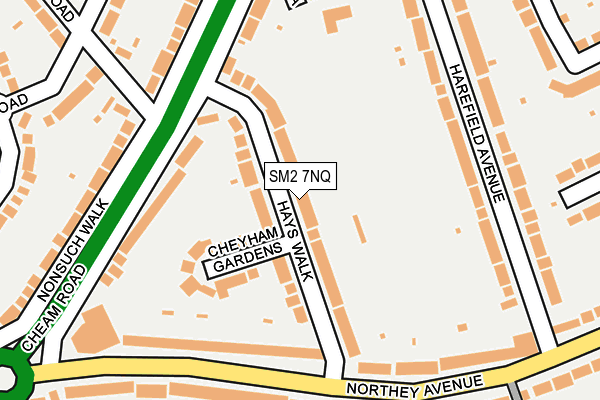 SM2 7NQ map - OS OpenMap – Local (Ordnance Survey)