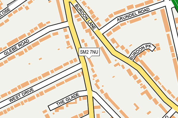SM2 7NU map - OS OpenMap – Local (Ordnance Survey)