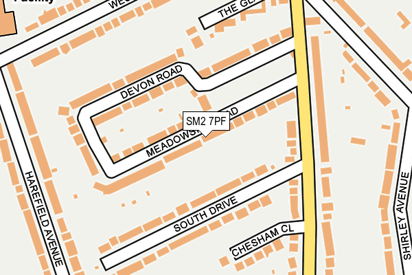 SM2 7PF map - OS OpenMap – Local (Ordnance Survey)