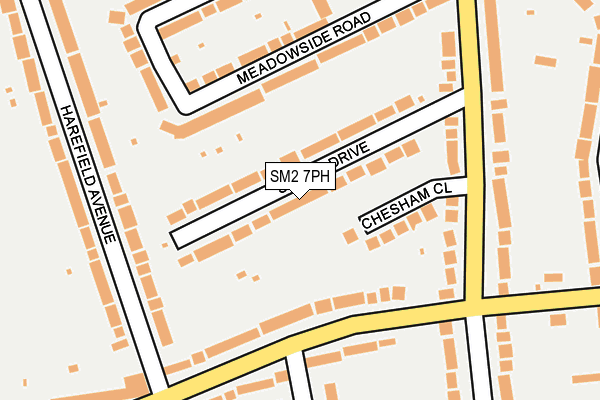 SM2 7PH map - OS OpenMap – Local (Ordnance Survey)