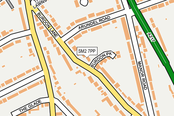 SM2 7PP map - OS OpenMap – Local (Ordnance Survey)