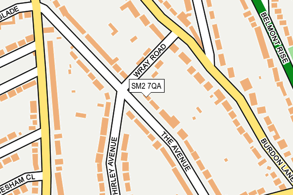 SM2 7QA map - OS OpenMap – Local (Ordnance Survey)