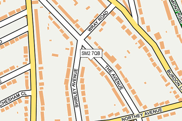 SM2 7QB map - OS OpenMap – Local (Ordnance Survey)