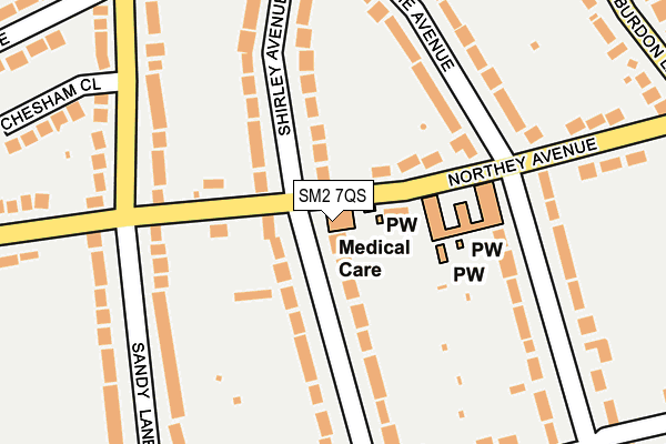 SM2 7QS map - OS OpenMap – Local (Ordnance Survey)