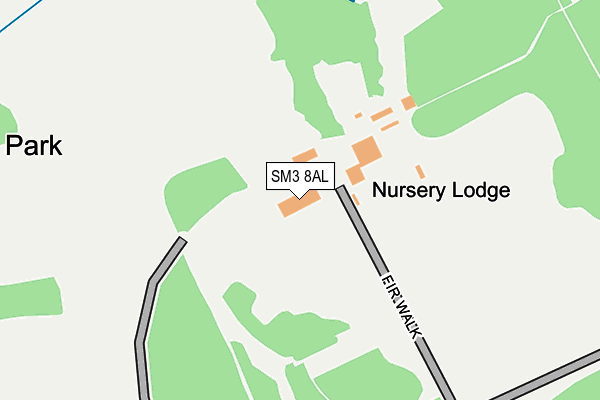 SM3 8AL map - OS OpenMap – Local (Ordnance Survey)