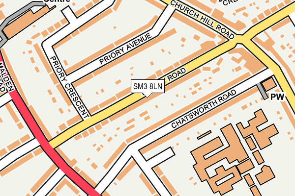 SM3 8LN map - OS OpenMap – Local (Ordnance Survey)