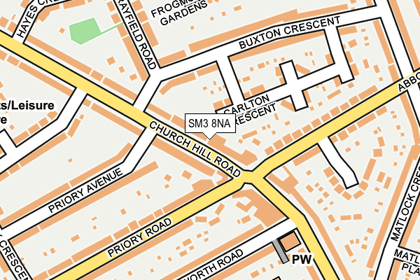 SM3 8NA map - OS OpenMap – Local (Ordnance Survey)