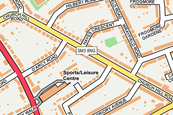 SM3 8NG map - OS OpenMap – Local (Ordnance Survey)