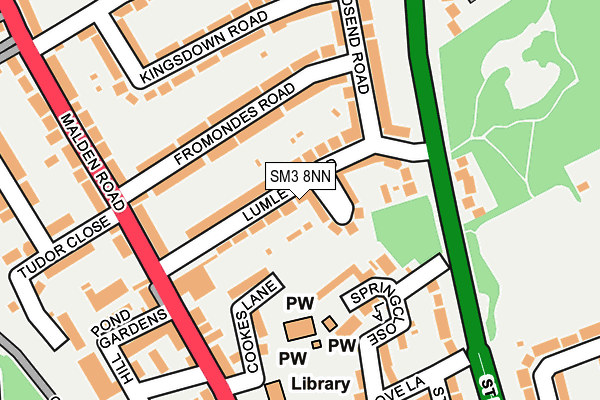 SM3 8NN map - OS OpenMap – Local (Ordnance Survey)